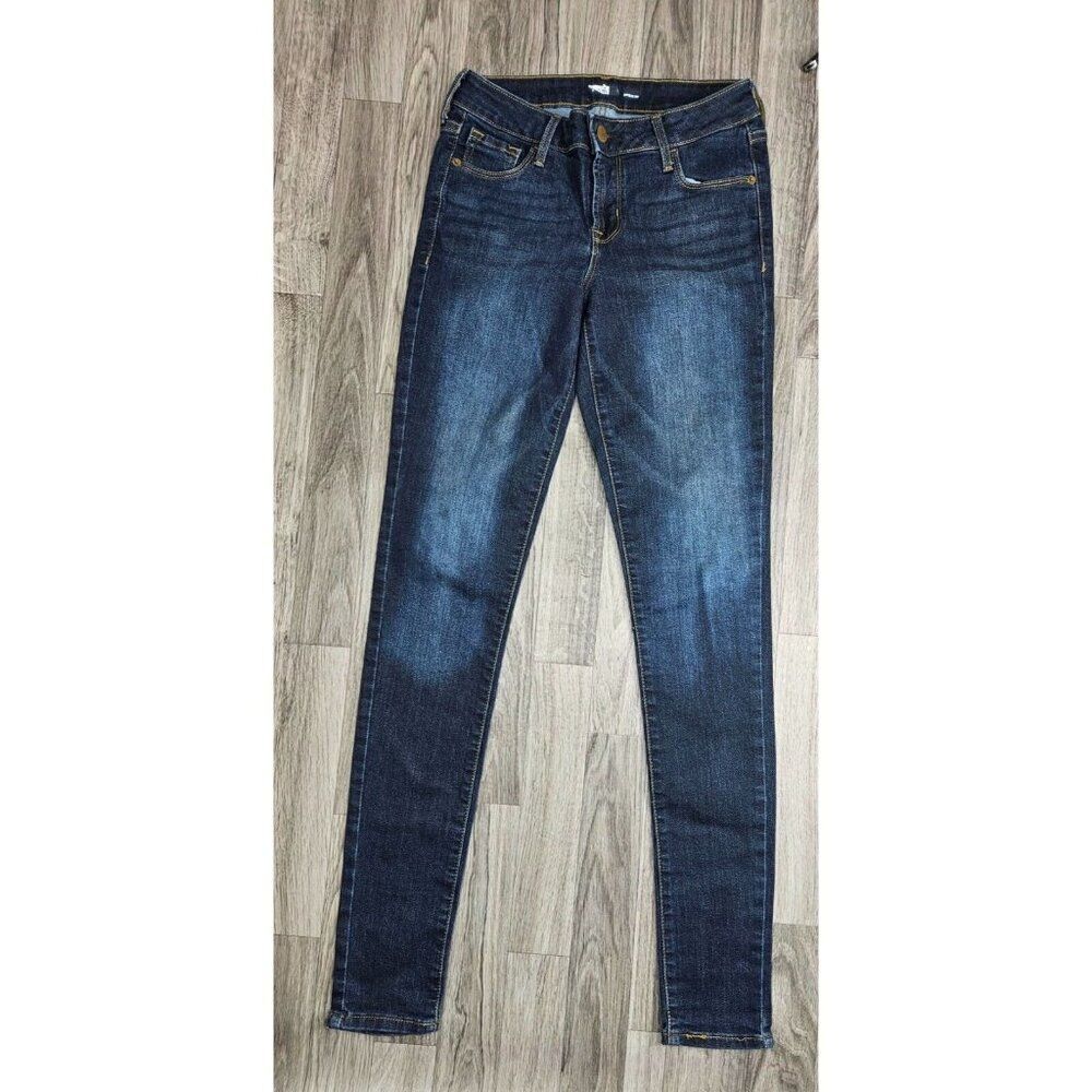 Old Navy Womens Size 4 Long Whiskered Super Skinny Denim Blue Jeans